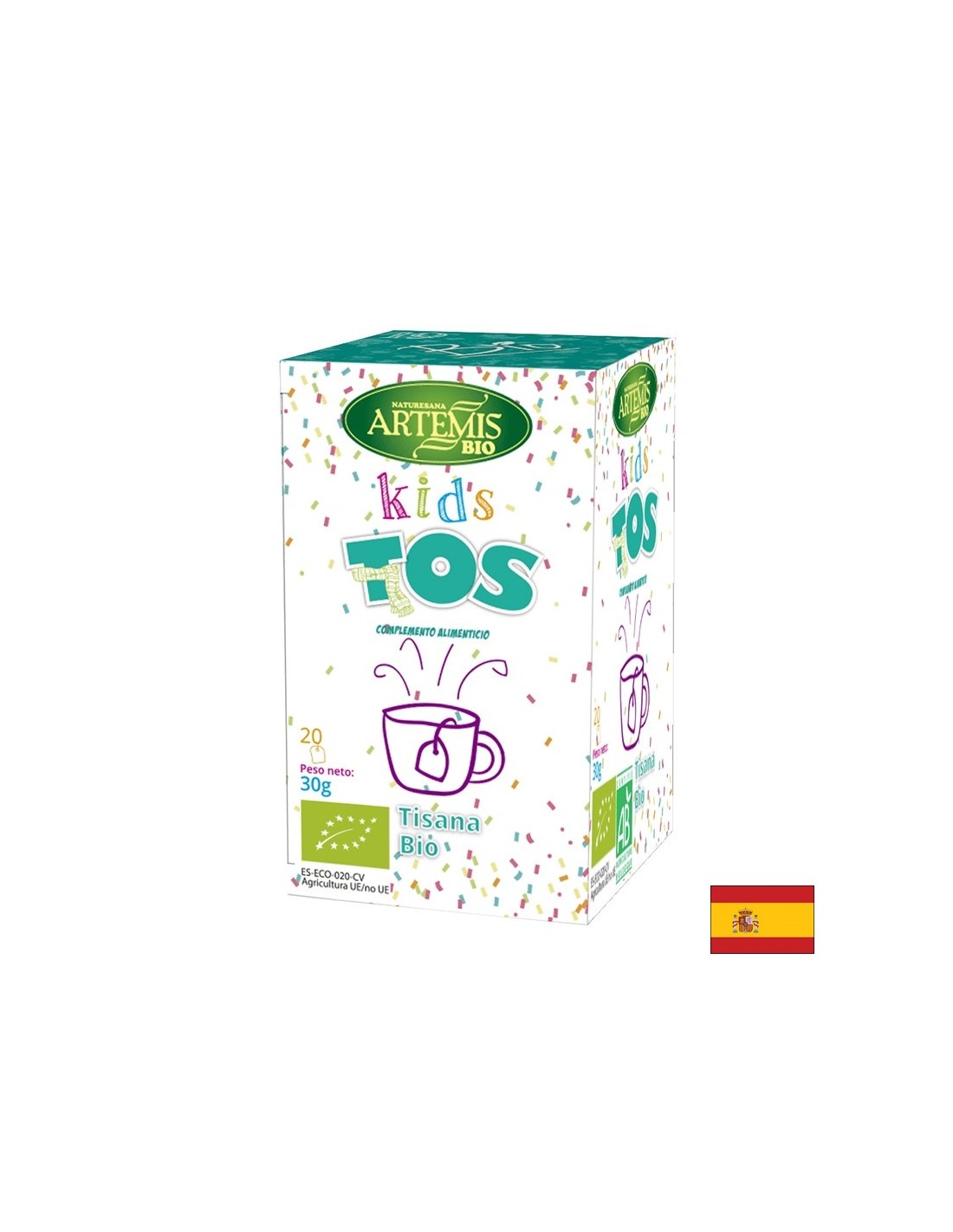 Thé pour enfants avec mal de gorge et problèmes respiratoires - bio, 20 sacs de filtre Herbes del Moli