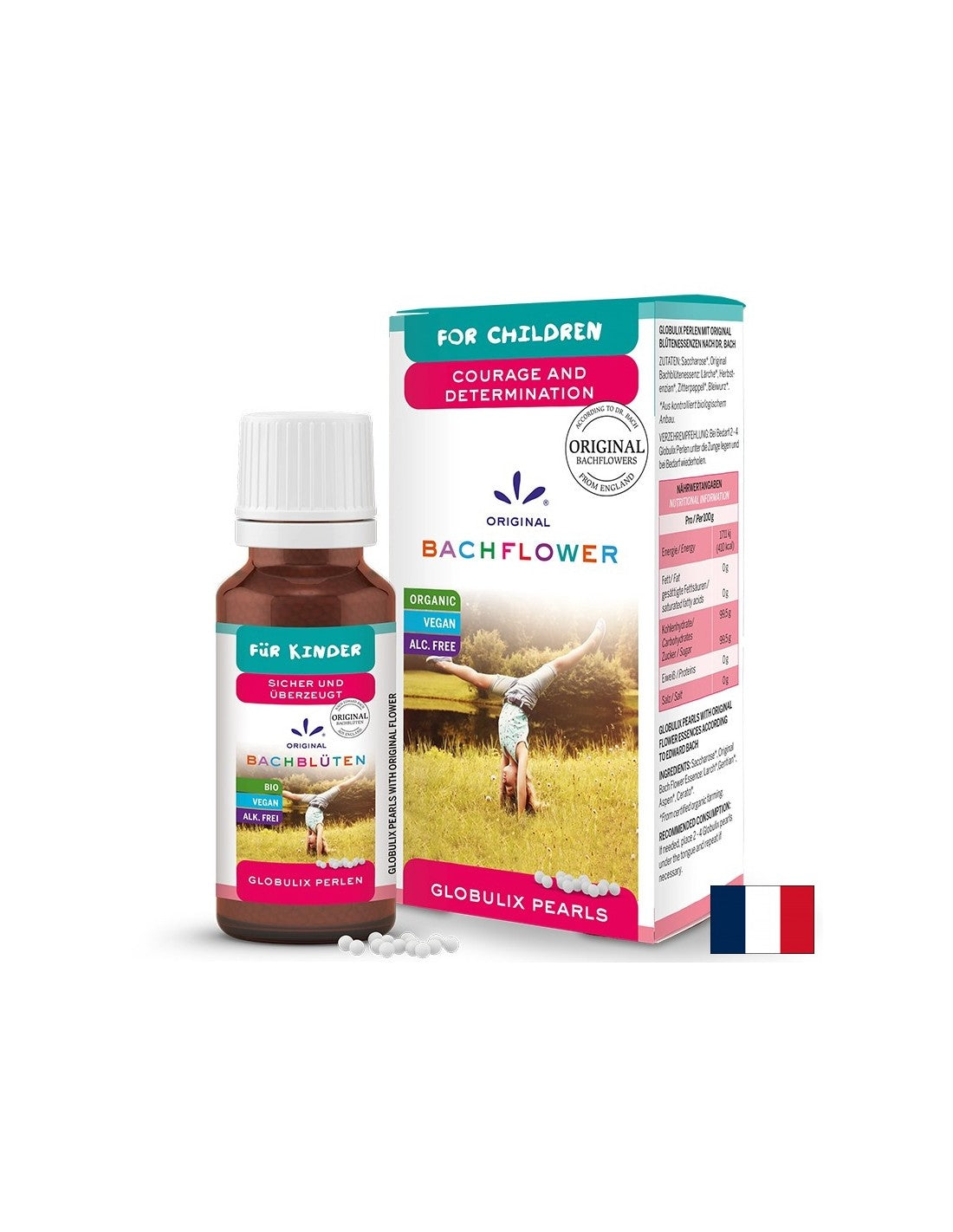 Calmer le système nerveux chez les enfants - Essences de fleurs du Dr Bach, perles, 20 g