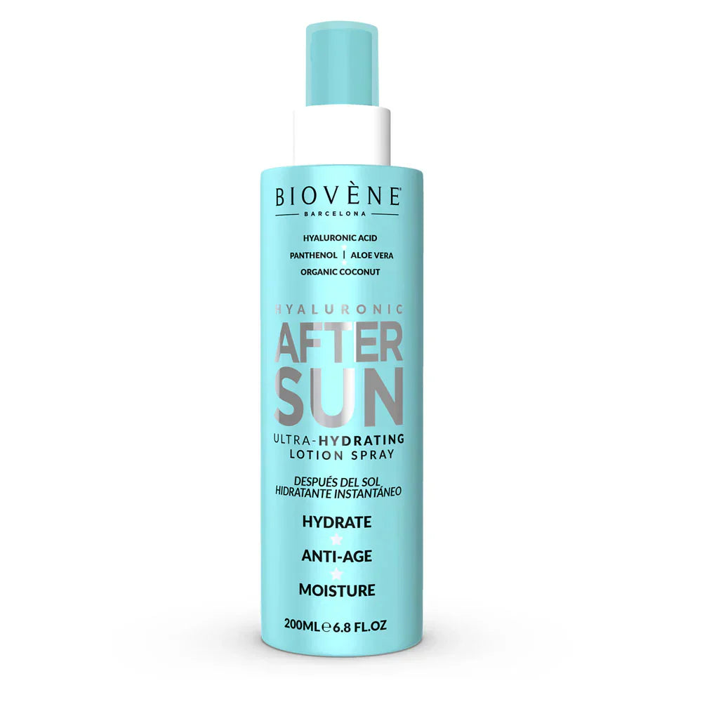Pulvérisation de lotion apaisante avec de l'acide hyaluronique après le soleil - 200 ml