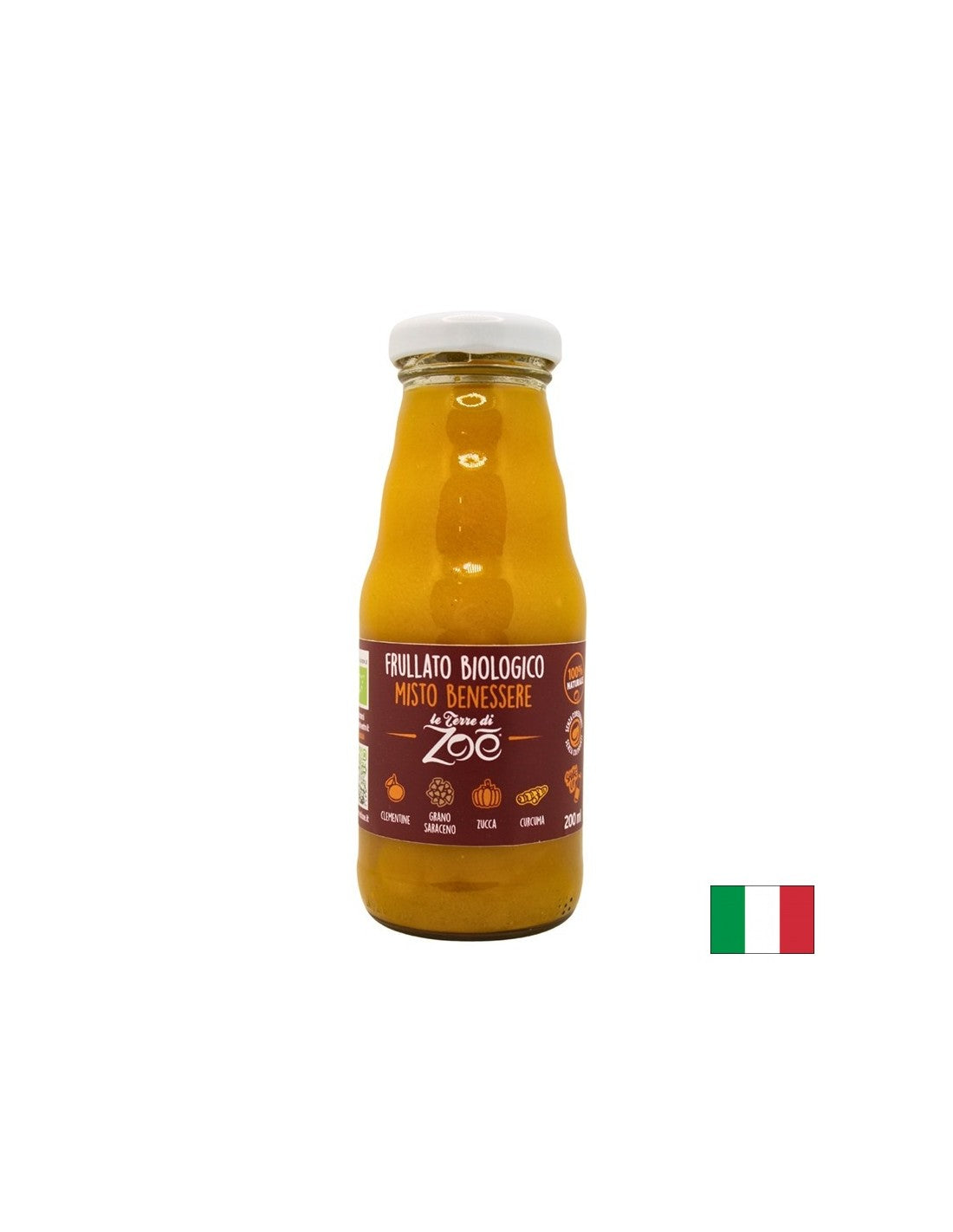 Smoothie organique de la mandarine, de la citrouille, du sarrasin, du curcuma, 200 ml
