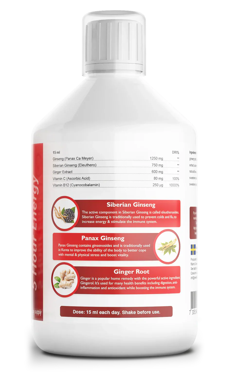 Ginseng 2000 mg - avec extrait de gingembre - 500 ml
