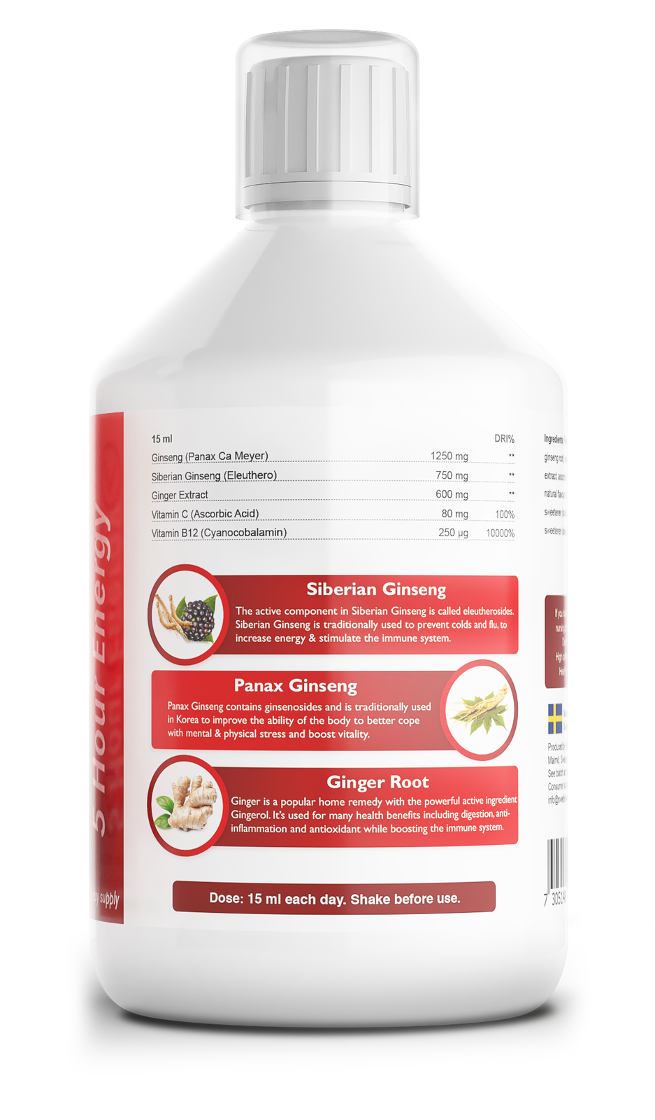 Ginseng 2000 mg - avec extrait de gingembre - 500 ml