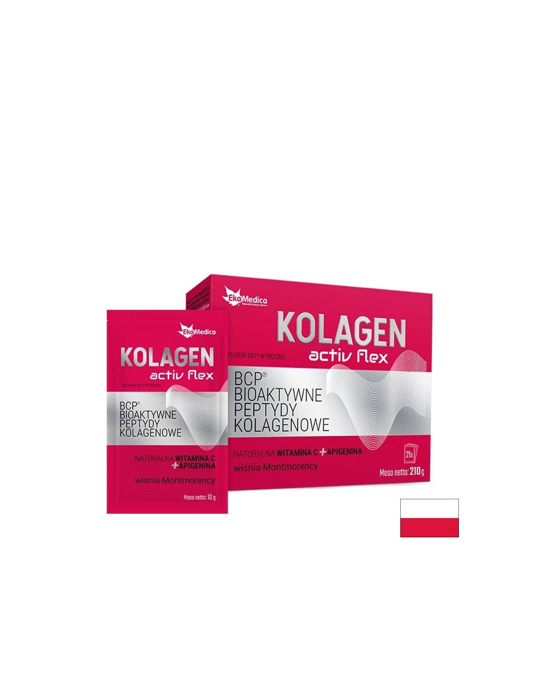 Cheveux et peau - peptides de collagène bioactif + vitamine C et apigénine, 21 sachets