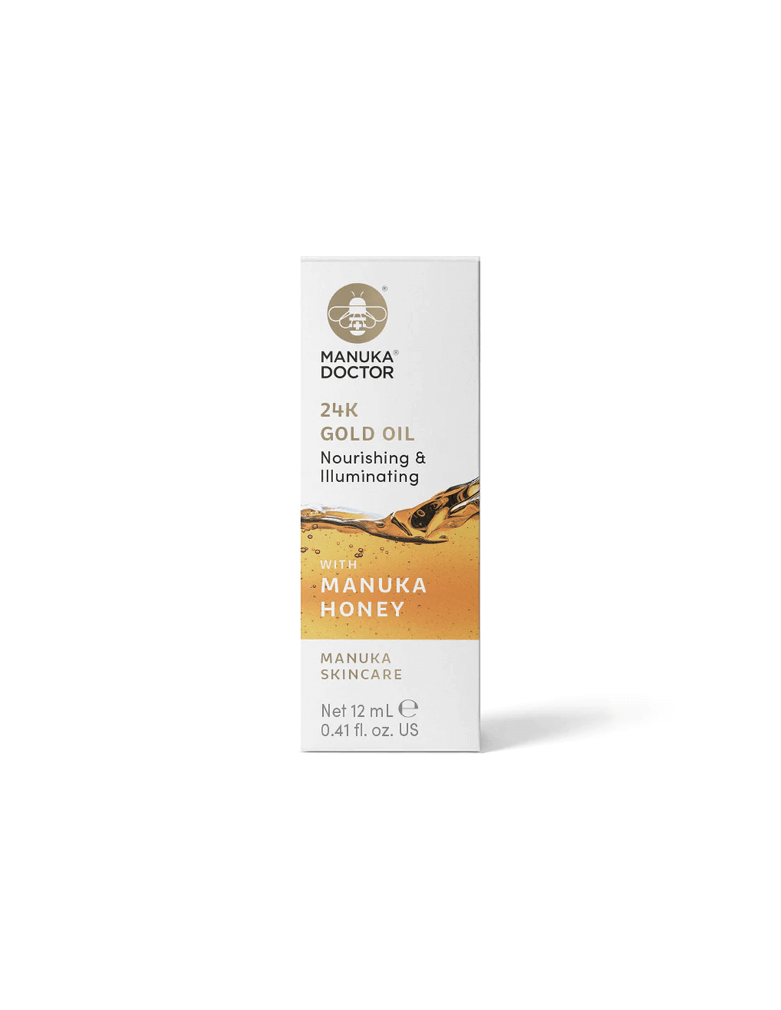 Huile d'or 24K avec miel manuka - huile faciale avec 24 carats d'or et miel manuka, 12 ml