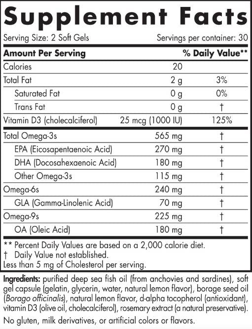 Omega-D 3 565 mg - 60 capsules de gel