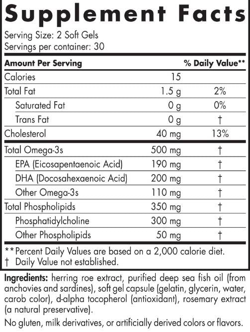 Phospholipides oméga-3 - 60 capsules de gel