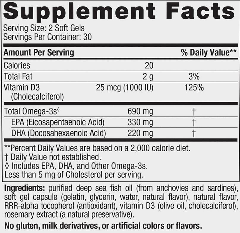 Oméga-3d 690 mg - 60 softgels