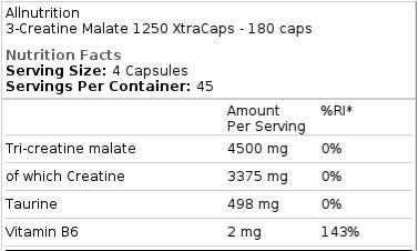 3-créatine malate 1250 xtracaps - 180 capsules