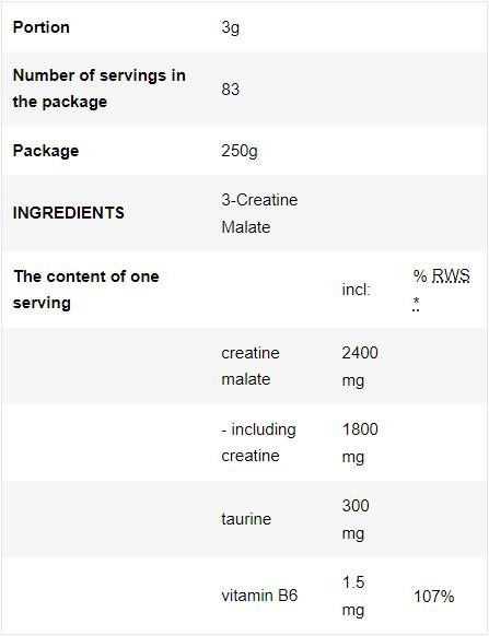 3 Créatine Malate | Poudre de malate tri-créatine - 250 grammes