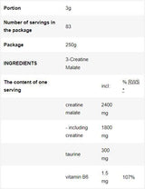 3 Créatine Malate | Poudre de malate tri-créatine - 250 grammes