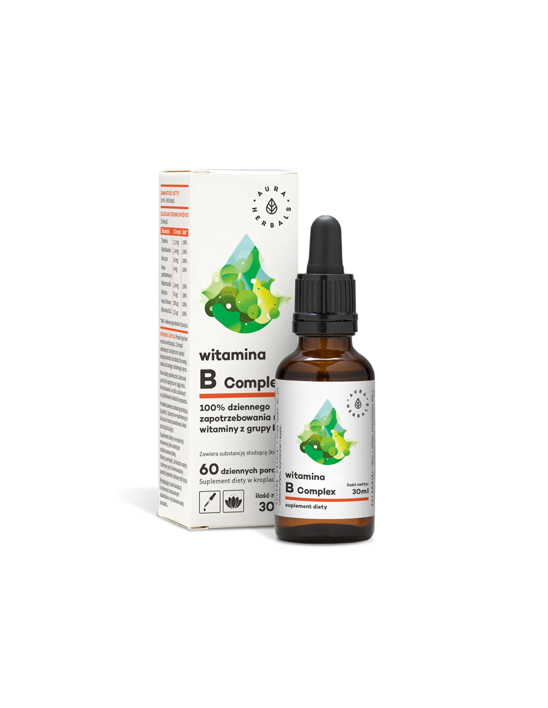 Système nerveux - Complexe de vitamines B, gouttes de 30 ml <tc>Aura Herbals</tc>