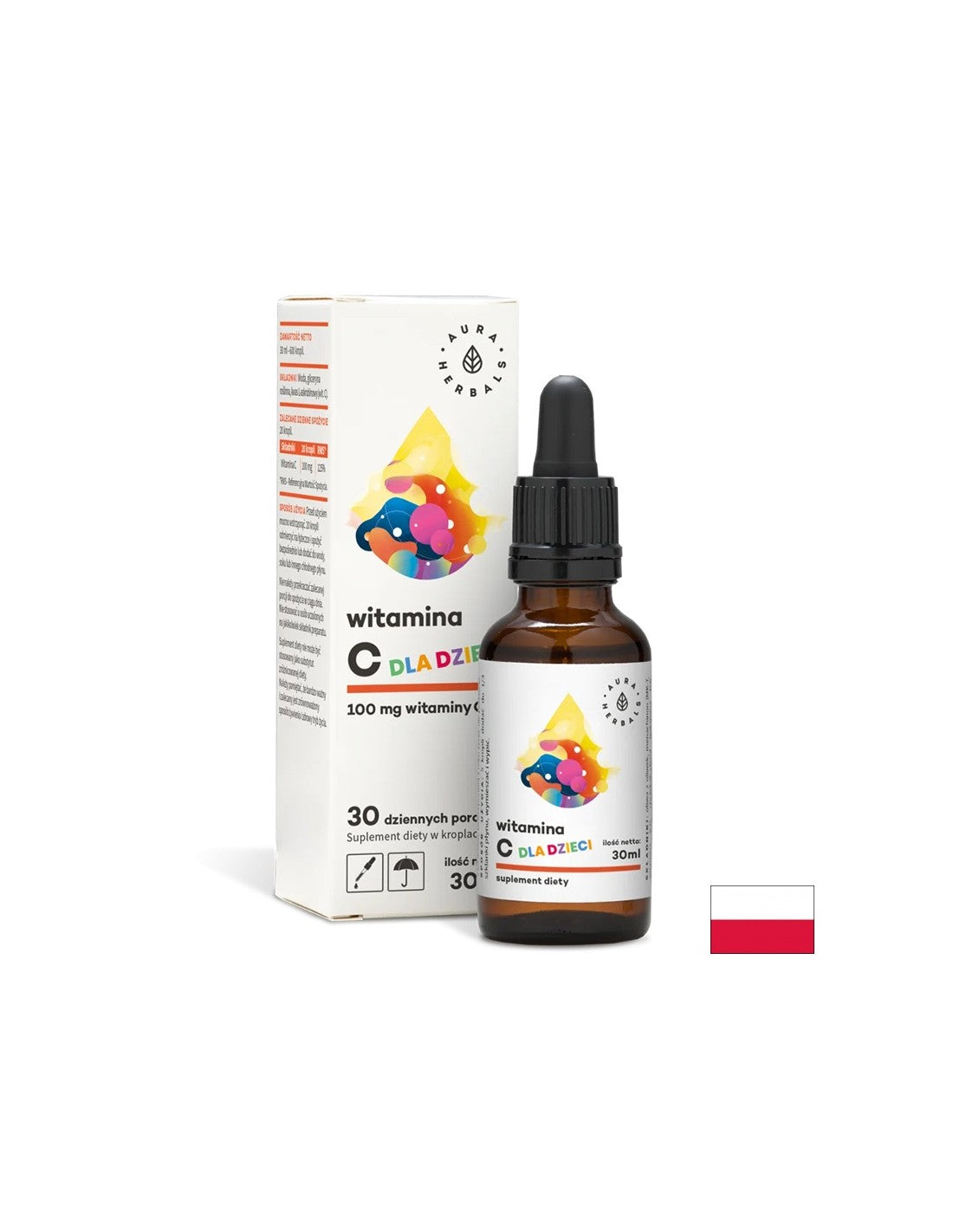 Immunité - Vitamine C pour enfants, gouttes de 30 ml <tc>Aura Herbals</tc>