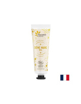 Crème de main avec du miel, du beurre de karité et de l'aloe vera, 30 ml de nature floute