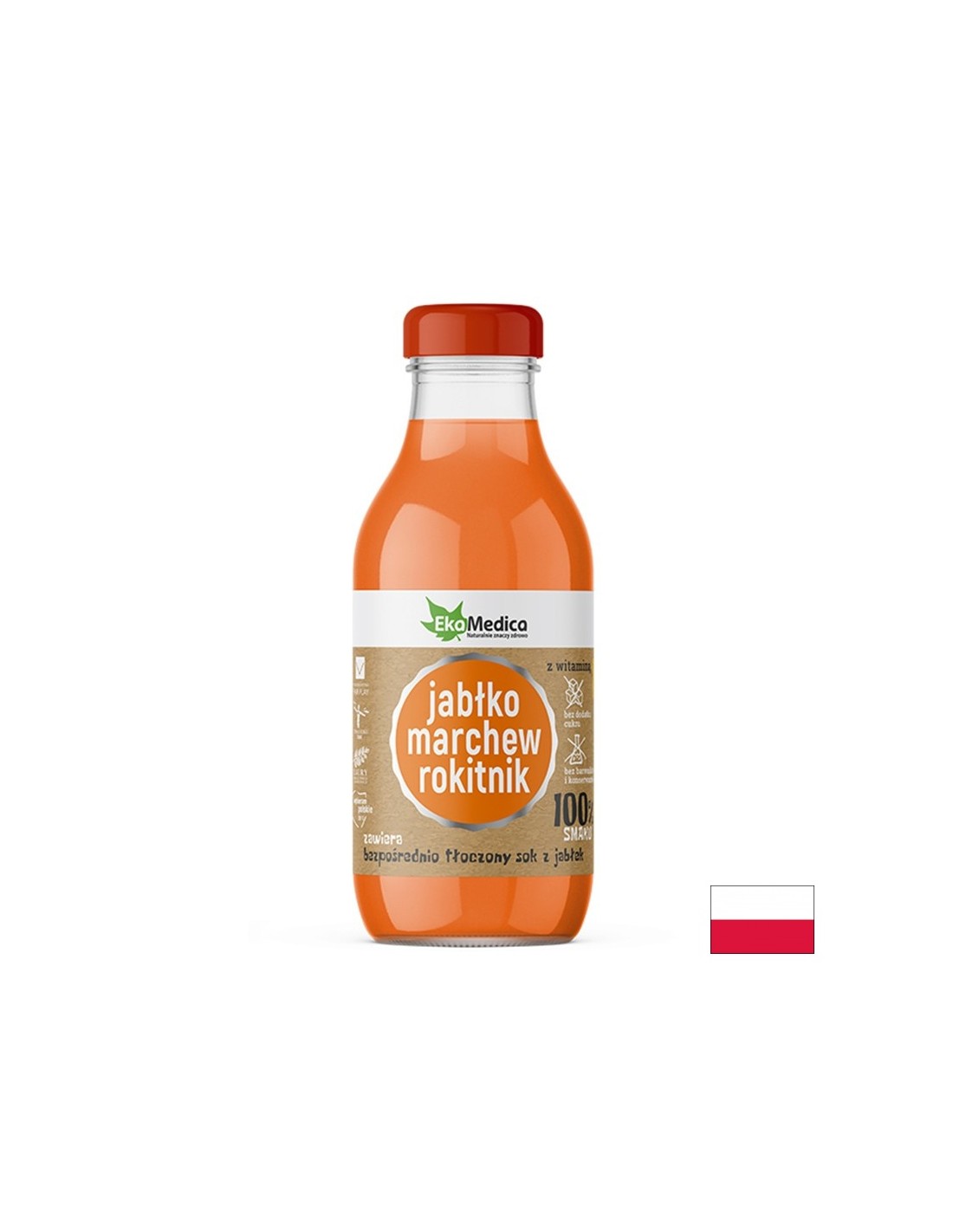 Pomme, carotte et jus de terre de mer, 300 ml d'Ekamedica