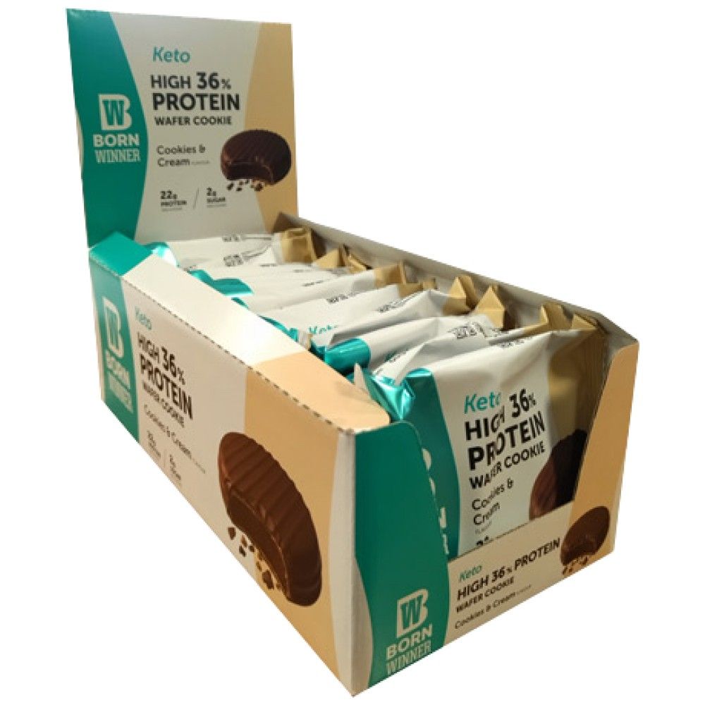 Keto 36% Cookie à plaquettes à haute protéine - 12 x 60 grammes