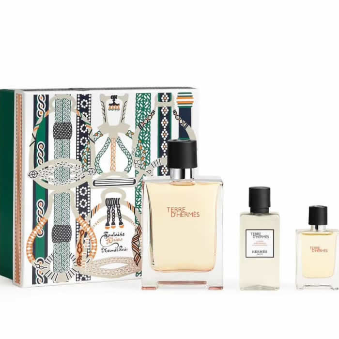 Terre d'Hermes Eau de Toilette Spray 100 ml Set 3 pièces