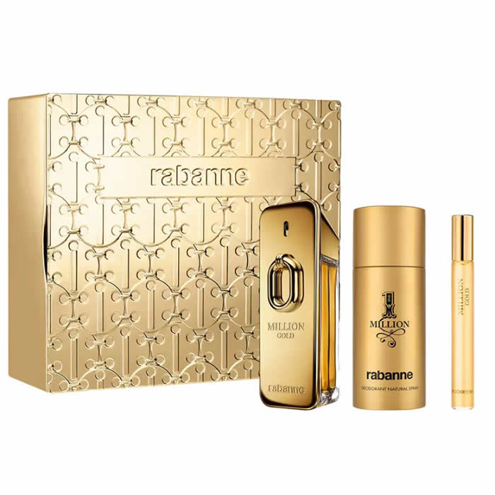 Rabanne Million Gold Eau de Parfum Intense Spray 100 ml Set 3 Pieces