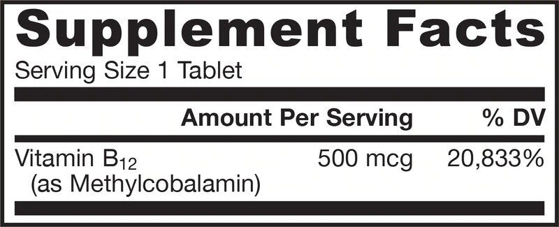 Méthyl B-12 500 mcg - 100 comprimés à croquer