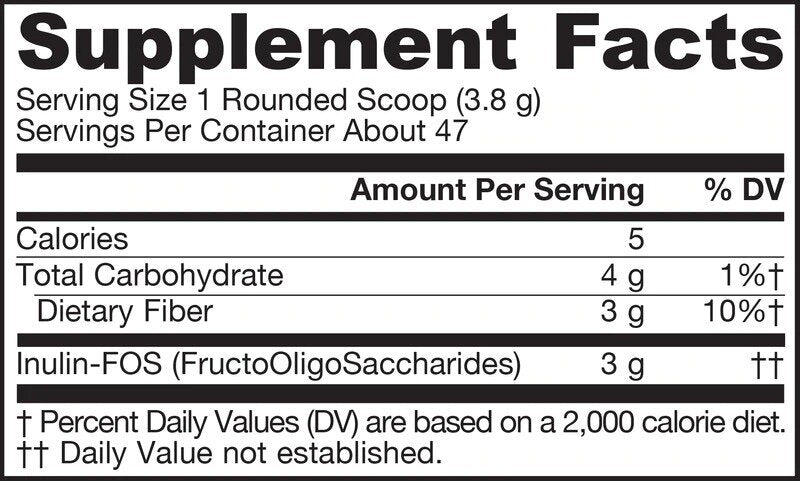 Inuline prébiotique - Fos - fructooligosaccharides - 180 grammes