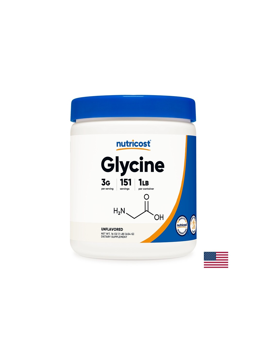 Système nerveux et fonction musculaire - Glycine, 454 g <tc>Nutricost</tc> Poudre