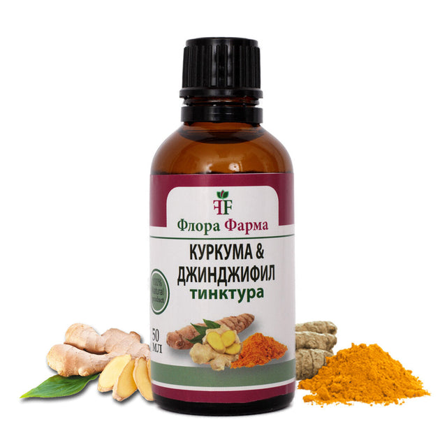 Turmeric 375 mg and ginger 375 mg - tincture 50 ml FLORA FARMA - Nutra Best Europe