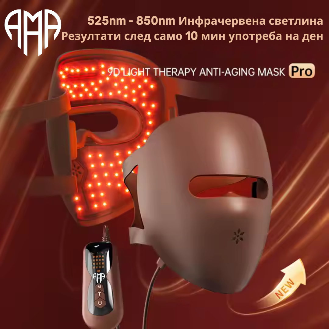 Masque facial LED 4D avec thérapie photonique - 82 LEDS x 4 Types de lumière