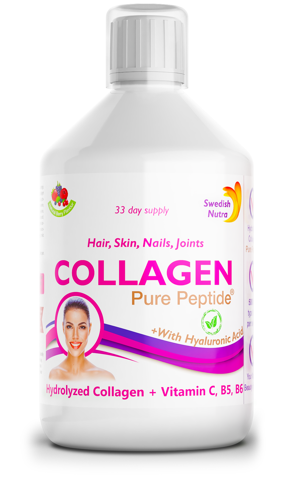 Collagène de bœuf 5 000 mg avec de l'acide hyaluronique 5 mg - 500 ml
