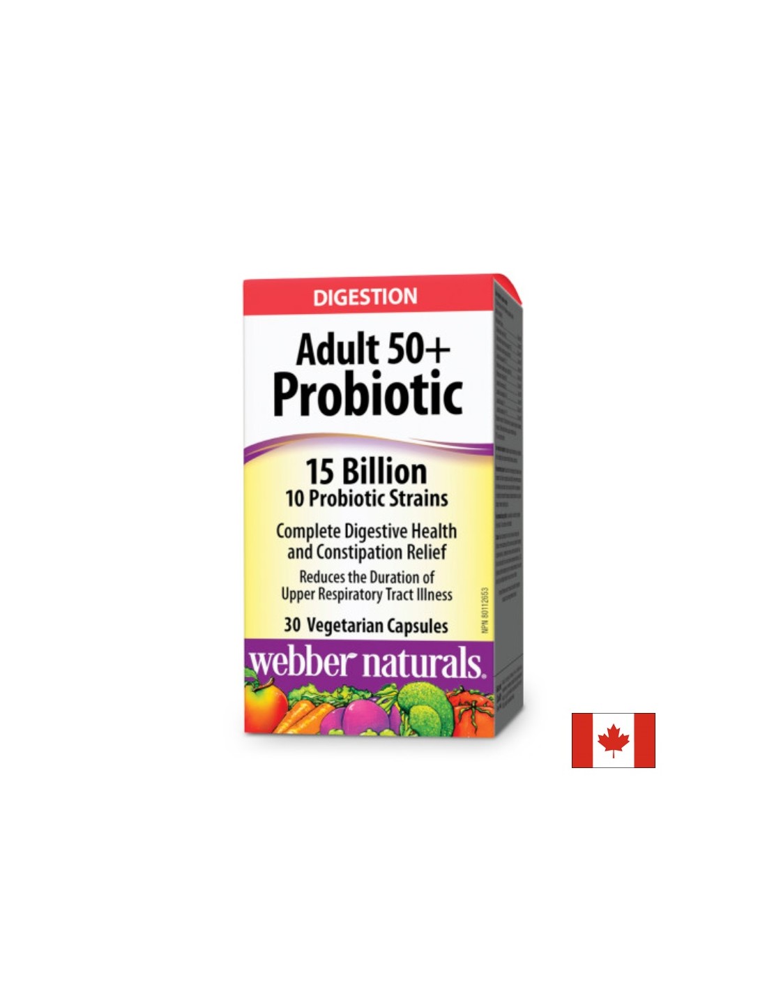 Équilibre intestinal et bonne digestion - Probiotique pour les adultes 50+, 15 milliards de probiotiques actifs, 10 souches, 30 capsules