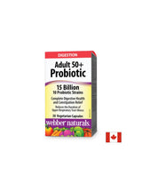 Équilibre intestinal et bonne digestion - Probiotique pour les adultes 50+, 15 milliards de probiotiques actifs, 10 souches, 30 capsules