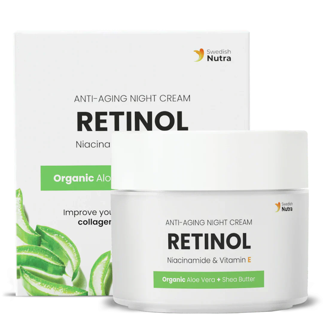 Crème de nuit au rétinol, à l'acide hyaluronique et au collagène 50 ml <tc>Swedish Nutra</tc>