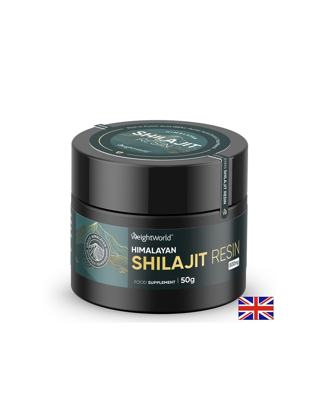 Perte de poids - Shilajit + Ashwagandha, curcuma et muesli noir, 50g de poudre, 62 doses