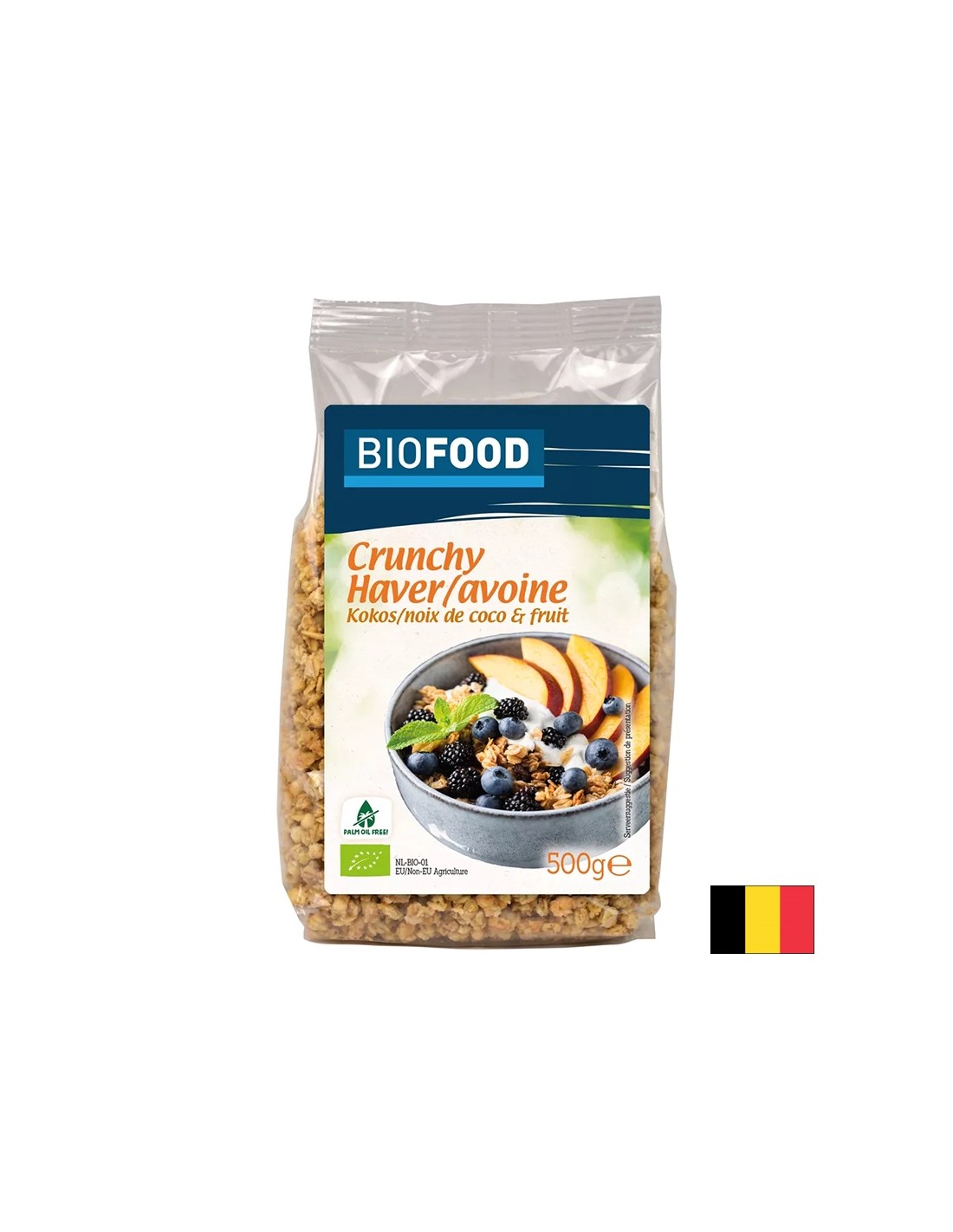 Bio à l'avoine croquante avec noix de coco et fruits, 500 g