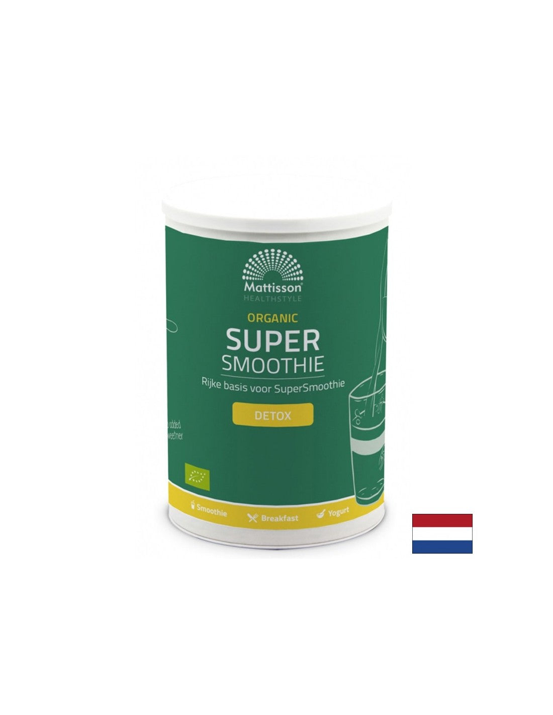 Super smoothie (organique) - Détoxification - avec algues, herbe d'orge, vitamines, minéraux et fibres, 500 g, poudre