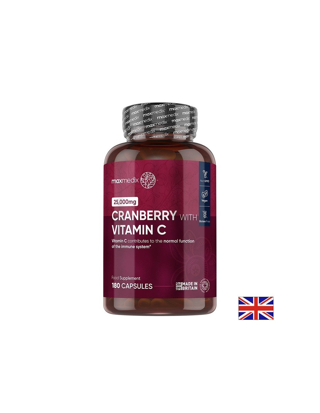 Santé urinaire - Cranberge 500 mg + vitamine C 100 mg, 180 capsules