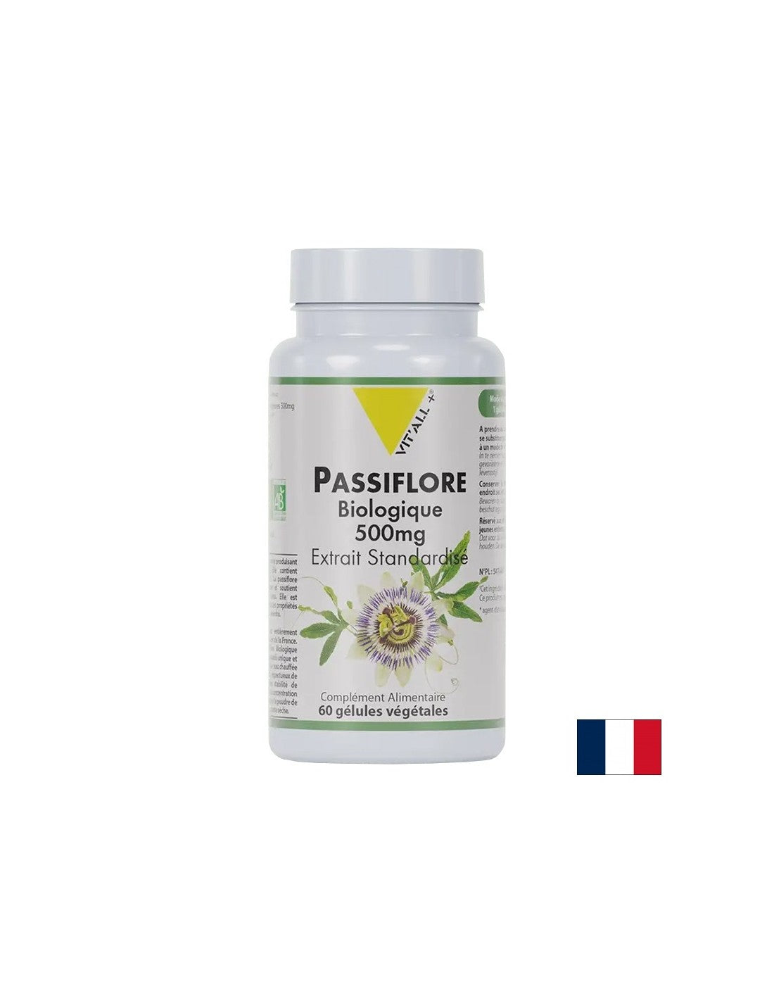 Stress et insomnie - Passionflower, bio, 500 mg x 60 capsules