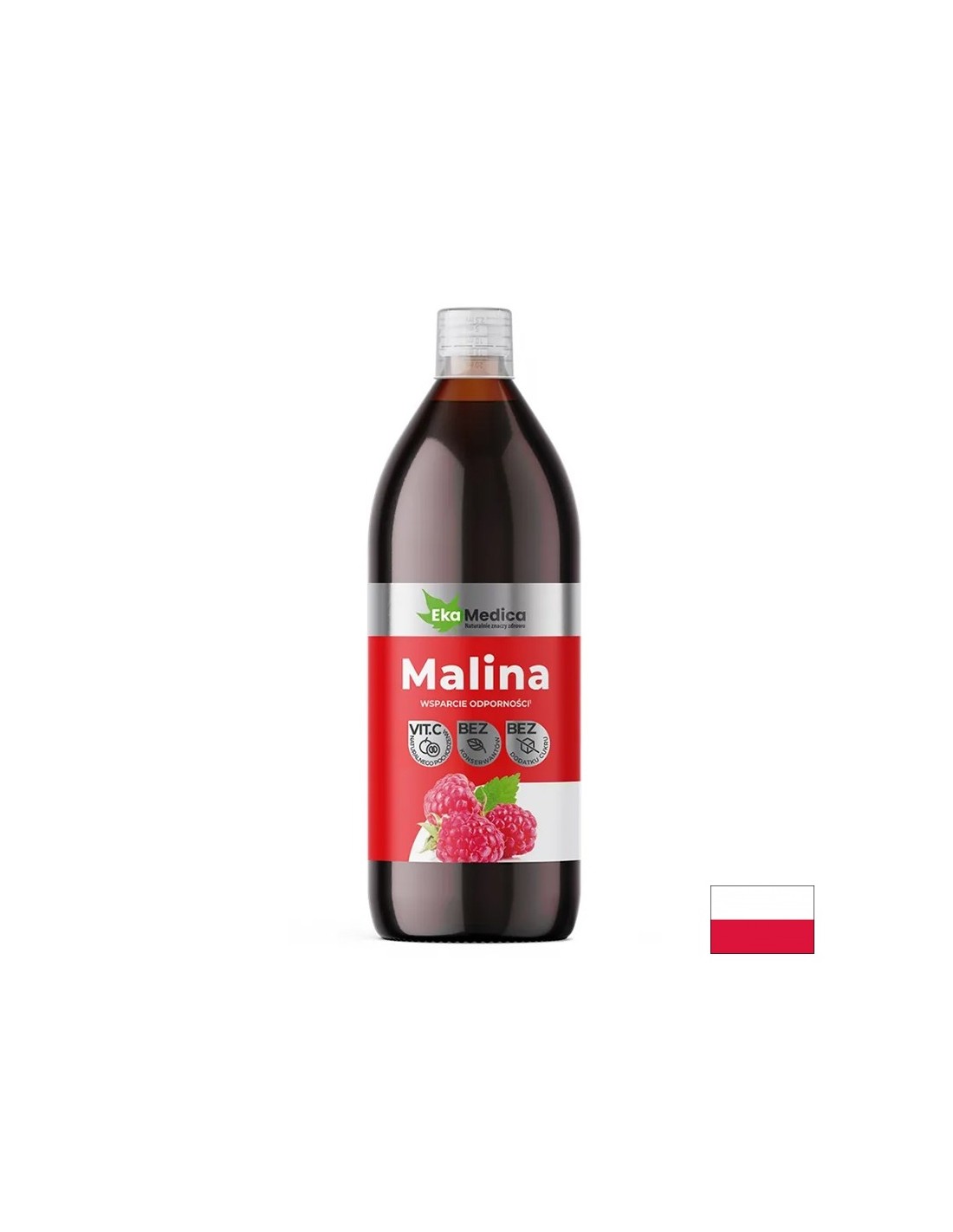 Jus de framboise (enrichi de camu camu) - forte immunité, 500 ml