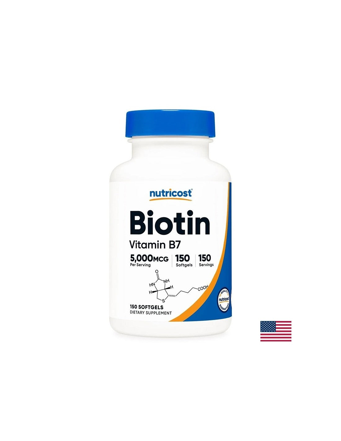 Cheveux, peau et ongles - biotine, 5000 µg x 150 capsules softgel