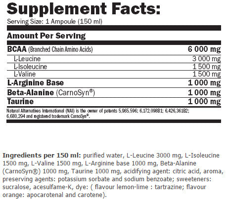 BCAA Megafuel 6000/150 ml./12 ampli. - 1 800 kg