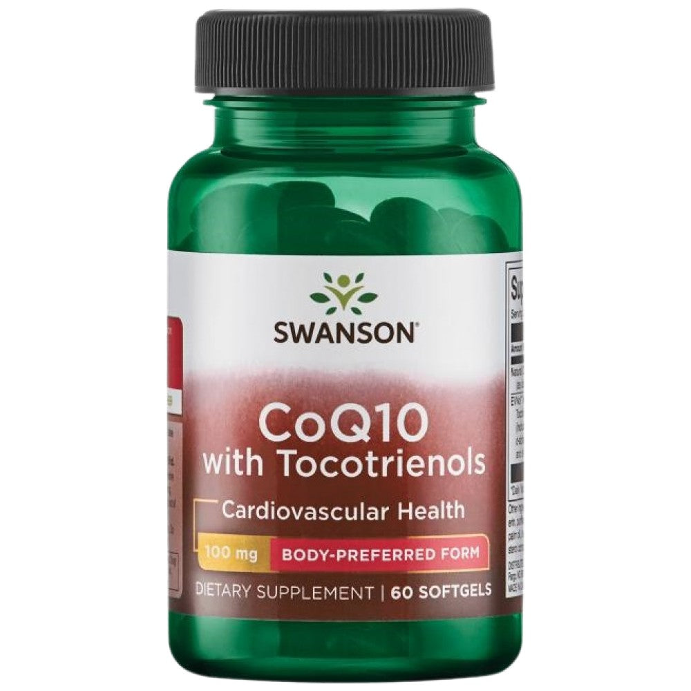 COQ10 100mg | Avec 10 mg de capsules de gel tocotrienols 60