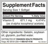 Vitamine naturelle E 1000 UI - 60 capsules de gel