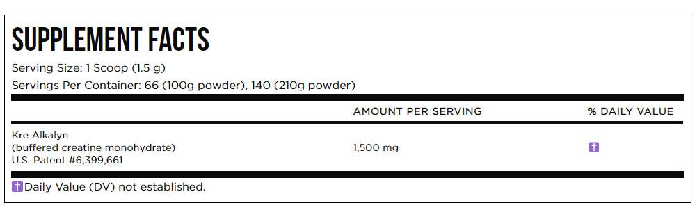 KRE-ALKALYN EFX POUDRE - 100 ~ 110 grammes