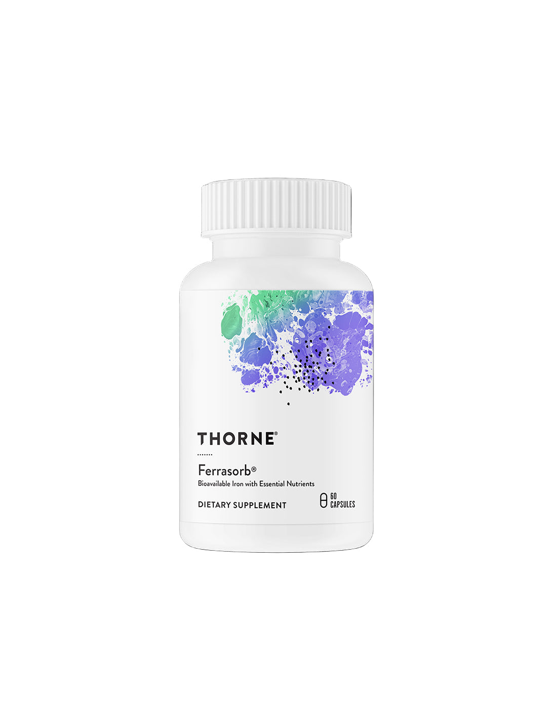 Anémie - fer avec de l'acide folique et des vitamines C, B6 et B12 - Ferrasorb® - chélate bisglycinate de fer hautement absorbable, 60 capsules