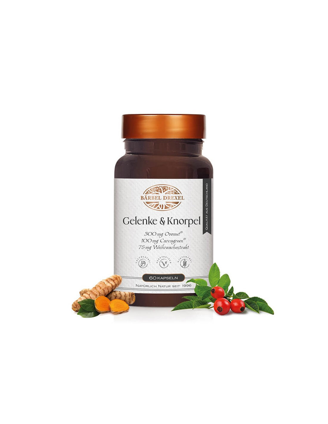 Formule articulaire au collagène, élastine, vitamines et herbes - Contre la douleur et l'inflammation, 60 capsules <tc>Bärbel Drexel</tc>