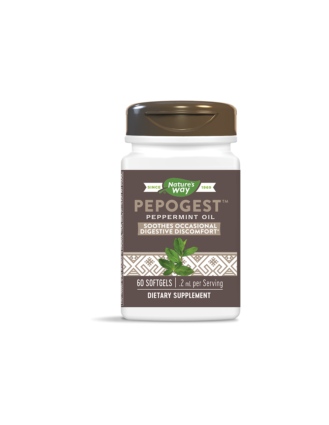 Huile de menthe poivrée - pour le confort de l'estomac, 60 capsules de gégel-soft