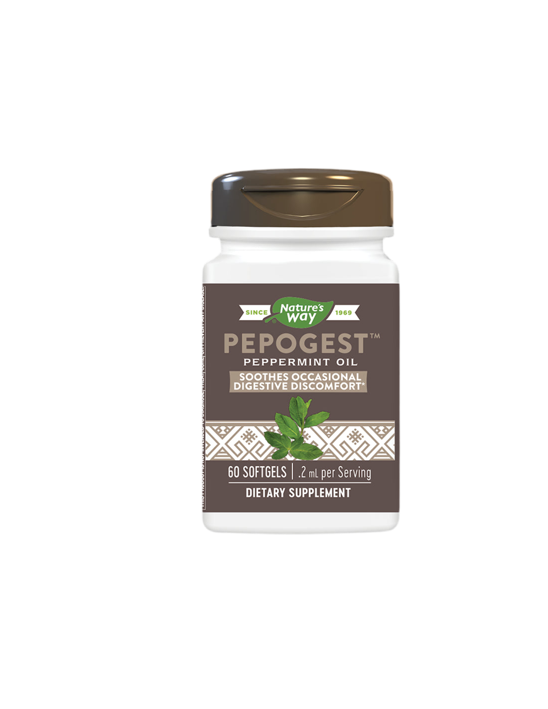 Huile de menthe poivrée - pour le confort de l'estomac, 60 capsules de gégel-soft