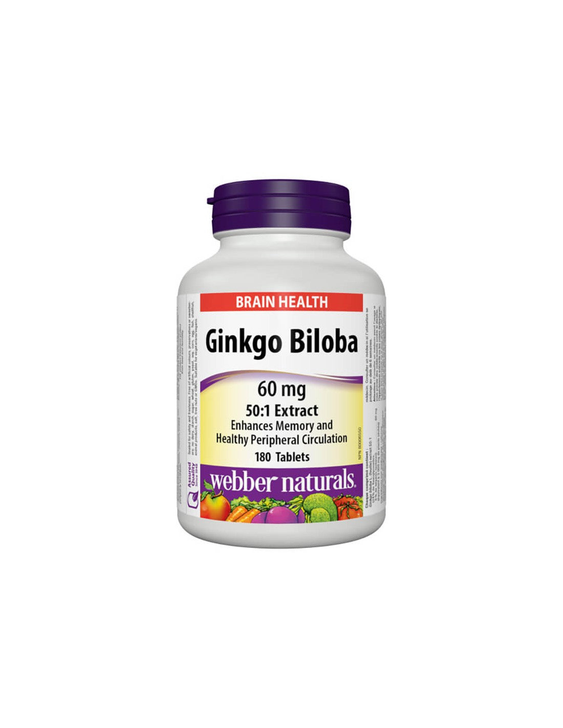 Mémoire, concentration, circulation sanguine - ginkgo biloba 60 mg, 180 comprimés
