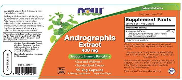 Andrographis paniculata extrait 400 mg - 90 capsules