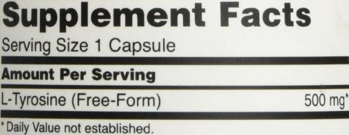 L-Tyrosine 500 mg - 60 capsules