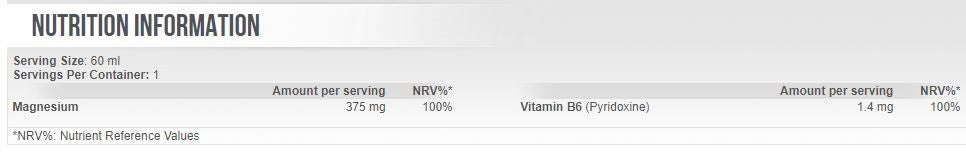 Magnésium + vitamine B6 Shot/60 ml
