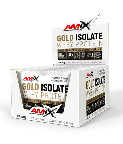 Boîte d'isolat de protéines de lactosérum en or/20 x 30 g